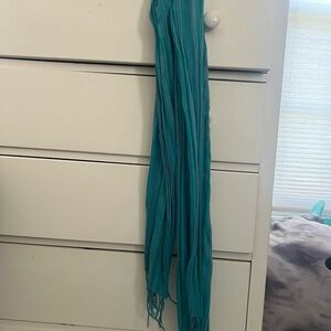 Teal Scarf with Fringe